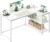 VASAGLE LWD136WF01 Eckschreibtisch, L-förmiger Computertisch mit Stauraum, Büroschreibtisch, höhenverstellbare Ablage für Heimbüro, 120 x 80 cm, Ahornweiß
