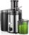 QCen Entsafter, Zentrifugalentsafter mit 76 mm Einfüllkanal, leicht zu reinigen, Edelstahl, lebensmittelecht, ideal für Obst und Gemüse (Splitter, 500 W)