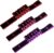 3er Pack Fitnessbänder, Yogagurt für Stretching & Widerstandstraining, elastisches Fitnessband mit 8 Schlaufen, Stretching Yogagurt in Rot, Rosa, Lila, für Pilates, Tanztraining, Gymnastik