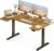 OffiGo U-förmiger höhenverstellbarer Schreibtisch, 140 x 70 cm, elektrischer Stehsitztisch, Stehpult, Home-Office-Computertisch, Memory-Funktion, leiser Motor, Vintage-Braun