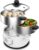 Cecotec Vapovita Steelpot elektrischer Dampfgarer, weiß, Leistung 1300 W, Edelstahlbehälter, 10 l, einstellbare Zeit, automatische Abschaltung, einfache Reinigung, spezieller Deckel, gesundes Kochen