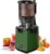 Fretta Juicer Slow Juicer Testsieger, Entsafter Gemüse und Obst, 135 mm Öffnung und 1,8 L Entsafter, Entsafter Maschine mit Rücklauffunktion, einfache Montage und Reinigung, Silber (Dunkelgrün)