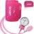 SCIAN Manuelles Blutdruckmessgerät mit großer Blutdruckmanschette (33–51 cm) und D-Ring, inklusive Tragetasche für Krankenschwestern, Ärzte, Senioren, Erwachsene, Pink