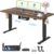 FLEXISPOT höhenverstellbarer Schreibtisch mit 2 Motoren, 25 mm einteilige Tischplatte, ergonomischer Bürotisch, 140 x 80 cm, Walnussbraun, schwarzes Gestell