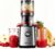 Safecourt Entsafter für Gemüse und Obst – Slow Juicer (XXL-Einfüllschacht für ganzes Obst und Gemüse), elektrischer Entsafter (mit 90 % Saftergebnis) – Obstpresse (mit 1,5 Liter Fassungsvermögen) – Silber