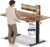 Devoko Höhenverstellbarer Schreibtisch mit 2 Motoren, 25 mm einteilige Tischplatte, 160 x 80 cm, elektrischer Computertisch mit Kabelmanagement, Vintage-Braun, perfekte Ergonomie für Ihr Büro