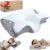 Nackenstützkissen, 2-in-1 ergonomisches orthopädisches Kissen, Memory-Schaum-Kissen, Nackenschmerzen, ergonomisches Kissen für Seiten-, Rücken- und Bauchschläfer (grau)