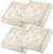 Gräfenstayn® 4er Set Sitzkissen Stuhlkissen 40 x 40 x 8 cm für den Innen- und Außenbereich aus 100 % Baumwolle, dicke Polsterung, Steppkissen/Bodenkissen (Creme)