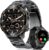Herren-Smartwatch mit Telefonfunktion, 1,43 Zoll AMOLED-Touchscreen, Fitnessuhr mit 100+ Sportmodi, Herz-/Schlaf-Tracking, Stress, Kalorien, IP68 wasserdicht, Sportuhr für iOS/Android, Schwarz