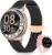 RUXINGX Damen Smartwatch 1,27 Zoll Smart Watch Rund mit Telefonfunktion, 24H SpO2 Herzfrequenzmesser Fitnessuhr mit Schlafmonitor, 126 Sportmodi Schrittzähler IP68 iOS Android Geschenkuhren Damen Schwarz Roségold