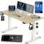 Casaria Höhenverstellbarer elektrischer Schreibtisch 140 x 70 cm mit kabellosem Ladegerät & USB-C/A-Anschluss, LCD-Display, Memory-Funktion, 80 kg Tragkraft, ergonomisch, Beige