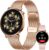 Damen-Smartwatch mit Telefonfunktion, 7,9 mm ultradünn, 1,32 Zoll AMOLED (1000 Nits/466 x 466), Fitnessuhr mit 2 Armbändern, 100+ Sportmodi, SpO2/Puls/Schlafmonitor, IP68 wasserdicht, iOS Android, Roségold