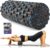 nooncrazy Faszienrolle mit 3D-Texturmassage, Schaumstoffrolle (33 cm x 14 cm) zur Lösung von Muskelverspannungen, mittlere Härte, Selbstmassage, Gesichtsrolle für Rücken, Wirbelsäule, Rücken, Beine (Schwarz/Blau)