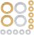 14 Stück Fingermassageringe und Massagearmbänder (10 Ringe, 4 Armbänder), Akupressurring-Set für Jugendliche, Erwachsene, Stressreduzierer und Finger-Handgelenk-Massagegerät – Gold, Silber (14)