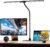 EYOCEAN Schreibtischlampe, Doppelkopf Schreibtischlampe Kinder, Augenschutz Schreibtischlampe, 16W 72cm Tageslichtlampe Schreibtisch mit Fernbedienung, Dimmbare Monitorlampe, Schwanenhals Bürotischlampe