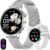 Runde Smartwatch für Damen mit Telefonfunktion, 1,27 Zoll HD-Smartwatches mit SpO2, 24-Stunden-Herzfrequenzüberwachung, Blutdruck-Schlafüberwachung, Fitness-Tracker 120+ Sportmodi, Schrittzähler für iOS Android, IP68 wasserdicht, Silber