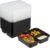 Relaxdays Meal-Prep-Boxen, 24er-Set, 3 Fächer, mikrowellengeeignet, wiederverwendbar, Lebensmittelbehälter aus Kunststoff, schwarz
