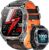 Herren Smartwatch 2,01 Zoll HD Smart Watch mit 1000 mAh langer Akkulaufzeit, 114+ Sportmodi, Fitnessuhr im Militärstil mit Herzfrequenz/Schrittzähler/Schlafmonitor/Taschenlampe, Android iOS Herrenuhren