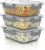 Arendo – Lunchboxen aus Glas – Frischhaltedosen mit luftdichtem Deckel – 3er-Set – 1000 ml – für Mikrowelle, Backofen, Gefrierschrank – spülmaschinenfest – Vorratsgläser, Meal-Prep-Boxen-Set