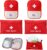 4er-Pack Mini-Erste-Hilfe-Set, 2 Stile, tragbare Medizintasche, kompaktes Erste-Hilfe-Set, kleine Notfalltasche für Zuhause, Schule, Büro, Outdoor (25 x 16 cm, 18 x 13 cm)