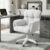 Ergonomischer Bürostuhl, höhenverstellbarer Schreibtischstuhl mit Armlehnen, 360° drehbar, Samtbezug, für Home Office und Büro, belastbar bis 150 kg, weiß