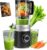 EUHOMY Entsafter, Slow Juicer, Entsafter Gemüse und Obst, Testsieger mit 135 mm Einfüllöffnung, 1,8 l Fassungsvermögen, 2 Tassen, elektrischer Entsafter, Schwarz Silber