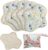 MQUPIN Wiederverwendbare (cremefarbene) Packung mit 5 wiederverwendbaren Wattepads, waschbaren Slipeinlagen, waschbaren Damenbinden für die Menstruation, auslaufsicheres Design, für alle Frauen geeignet