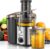 QCen Entsafter, Zentrifugal-Entsafter mit 3-Zoll-Einfüllkanal, leicht zu reinigen, Edelstahl, BPA-frei, ideal für Obst und Gemüse (transparent, 500 W)