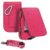 MEDMAX Hülle für Freestyle Libre 3/2 / Libre Reader Blutzuckermessgerät, Tasche mit Nackenhalter zum Umhängen, Kunstleder Schutzhülle mit Karabinerhaken für Diabetiker, (Rose Red)