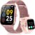 CASCHO Damen Smartwatch mit Telefonfunktion, 1,85 Zoll Smartwatch, 120+ Sportmodi, Fitnessuhr mit Herzfrequenz/SpO2/Schrittzähler, Schlafüberwachung, IP68 wasserdichter Fitness-Tracker für iOS Android, Pink