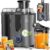 KESSER Zentrifugen-Entsafter für Obst, Gemüse aus Edelstahl, 1100 W, großes Einfüllrohr, 3 Ebenen, elektrischer Zentrifugal-Entsafter + Bürste, Saftbehälter, Rezeptbuch anthrazit