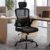 Garvee Ergonomischer Bürostuhl Chefsessel – Schreibtischstuhl aus Netzstoff mit Kopfstütze, drehbaren Armlehnen & Lordosenstütze, höhenverstellbar, 360° drehbar, bis 150 kg, Büro & Heimbüro