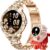 Damen-Smartwatch mit Telefonfunktion, 1,32-Zoll-Uhr mit Diamanten, Fitnessuhr für Android iOS, Menstruationszyklus/Herzfrequenz/Schrittzähler, 500+ Zifferblätter, 2 Armbänder, Roségold