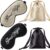 2 Stück Seiden-Schlafmaske, Augenabdeckung, leicht verstellbare Augenschirme, Maske, Satin, schlafende Augen, blinde Nacht-Lidschatten-Abdeckung mit 2 Stück Aufbewahrungsbeuteln (Beige, Schwarz)