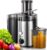 Entsafter für Gemüse und Obst, Zentrifugal 72 mm Einfüllöffnung, 500 W stabile Leistung, schnelles Entsaften, Zentrifugal, leicht zu reinigen mit Bürste, BPA-frei (schwarz, 500 W)