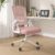 naspaluro Ergonomischer Bürostuhl mit Netzrückenlehne und Lordosenstütze, höhenverstellbarer Schreibtischstuhl mit um 90° klappbaren Armlehnen, Drehstuhl für das Home Office, Pink