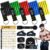 Resistance Bands Widerstandsbänder Set, 5 Fitnessbänder Expander Tube Bands, Fitnessband mit großem Griff Knöchelriemen Türankerbefestigung Tragtasche, Ideal für Pilates Krafttraining