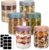 6 Stück Overnight Oats Gläser, 500 ml Einmachgläser, Meal Prep Gläser mit Schraubdeckel und Aufkleber und Stift für Joghurt, hausgemachte Marmelade, Salat, Pudding, Chutney