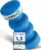 Relexa Double Twin Faszienrolle – Ideal zur Massage bei Rückenschmerzen und als Fitness-Trainingsergänzung – Premium-Material – 14 cm x 35 cm – Blau
