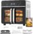 Heißluftfritteuse, 23 l, XXL-Minibackofen mit französischen Türen, 2600 W Heißluftfritteuse, Dual-Zone mit Smart Touch, Sync-Finish, 15 Programme, inklusive Rezeptbuch und 13 Zubehörteilen, Metallgehäuse