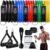 Fokky Fitnessbänder Resistance Bands Set, 5 Widerstandsbänder Expander Tube Bands, Gymnastikband mit Türanker, Griffe, Knöchelriemen, Fitnessband Ideal für Pilates, Muskelaufbau, für Männer Frauen