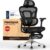 FLEXISPOT ErgoX Max Ergonomischer Stuhl, mit Fußstütze, belastbar bis 300 kg, mit 4D-Kopfstütze und 5D-Armlehnen, einteiliger Rückenlehne und Lordosenstütze, Bürostuhl für Arbeit und Gaming, Schwarz