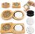 4 Duftsteine ​​für ätherische Öle mit 2 Duftsteinboxen aus Holz, kleines Aromadiffusor-Set für Aromatherapie im Schlafzimmer, Badezimmer, Büro, Auto und auf Reisen