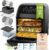 Stillstern Heißluftfritteuse, 12 L, mit LED, Touchscreen, XXL, Rezeptbuch auf Deutsch, 12 Programme, Speisen vorheizen/warmhalten, 1800 W, kein Öl nötig, zum Dörren, Mini-Camping-Grill/Ofen