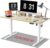 WALKINGDESK Ganze Tischplatte, höhenverstellbarer Schreibtisch, elektrischer 140 x 70 cm Computertisch, Stehsitztisch mit einteiliger Tischplatte, Stehpult mit 4 Memory-Funktionen, Eiche