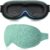 Gritin 100 % lichtblockierende Schlafmaske für Männer und Frauen, kein Druck auf die Augen, ergonomisches Design, 3D-Augenbewegung und wimpernfreundlich, ultraweiche und bequeme Augenmaske, Cyan | Augenmaske mit verstellbarem Gummiband, lichtblockierend, bequem und ergonomisch, 2 Paar Ohrstöpsel – Cyan