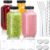 Smoothie-Flasche, 4 Stück, Glasflaschen zum Befüllen, 500 ml Schnapsflaschen zum Befüllen, wiederverwendbare Smoothie-Gläser mit Deckel, ideal für Saft, Ingwer, Milchshakes
