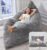 Hobestluk 3-in-1-Sitzsack, riesiger Sitzsack, umwandelbarer Sitzsack, Bodenkissen mit maschinenwaschbarem Bezug, Sitzsäcke für Erwachsene (grau)