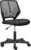 Yaheetech Bürostuhl ohne Armlehnen, Drehstuhl mit Rückenlehne, Arbeitsstuhl, höhenverstellbar, 136 kg, belastbar, 50 x 55 x 79–92 cm, Schwarz
