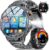2026 Smartwatch Herren Militär 1,85 Zoll HD großes Display/1000 mAh Akku (20 Tage), Outdoor Smartwatch mit Taschenlampe/110+ Sportmodi, IP68 wasserdichte Fitnessuhr mit Puls-/Schlafmonitor, Android iOS, 2 Bander